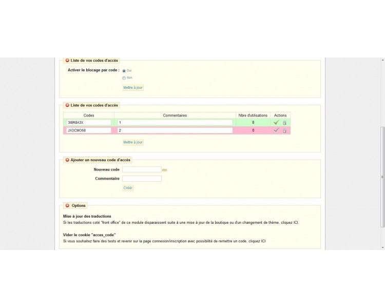 Code d'accès