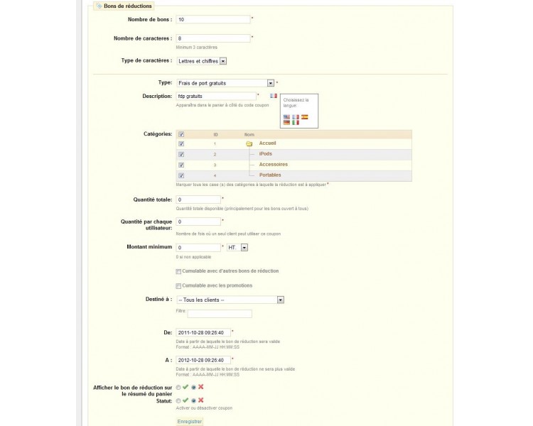 Gestionnaire de bons de réductions 1.4