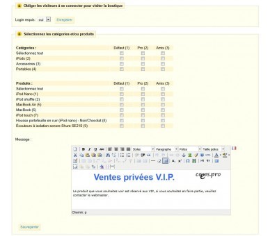 Ventes privées et VIP 1.4