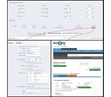 SIRET et groupe de clients 1.6 & 1.7