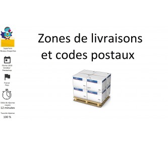 Delivery zones and postal codes