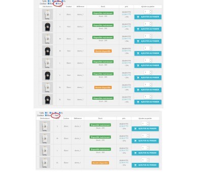 List of combinations