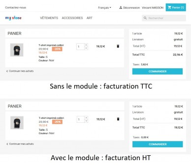 Facturation HT (sans TVA) pour les pros (1.6 & 1.7) + SuperUser