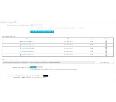 Backup SQL (manuel/CRON/mail)