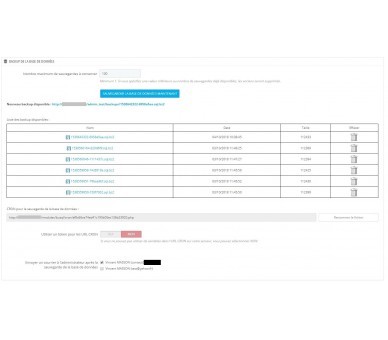 Backup SQL (manuale/CRON/e-mail)