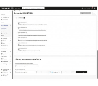 Visualizzazione nella pagina dell'ordine del tuo back office Visualizzazione nella pagina dell'ordine del tuo back office