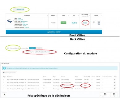 Personnalisation du module liste des déclinaisons