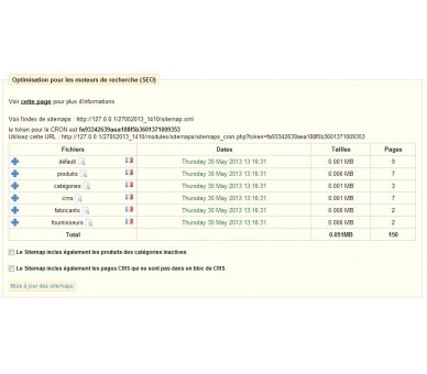 Sitemaps by language and type of page