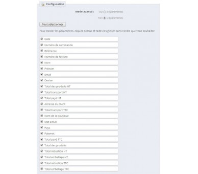 Export of invoices