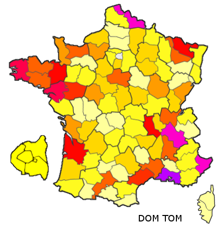 Carte de france - départements - module prestashop