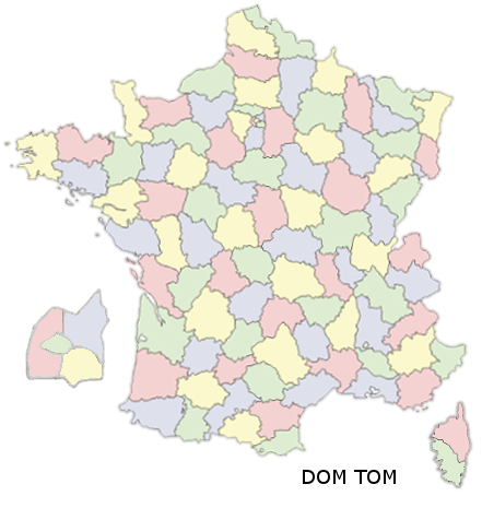 Carte de france - départements - module prestashop